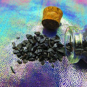 Hematite Gemstone Chips In A Bottle Embellishments Natural Semi Precious